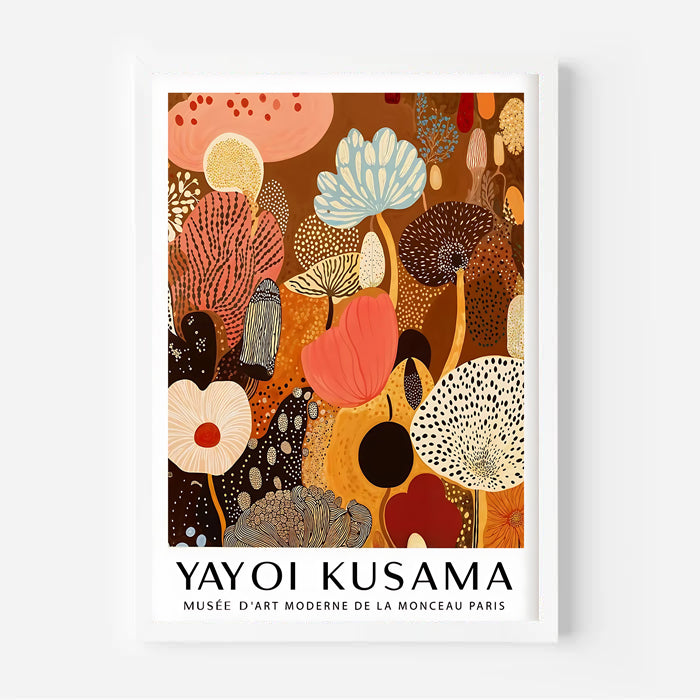 Lámina floral inspirada en Yayoi Kusama