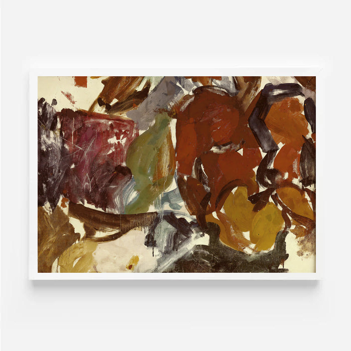 Lámina de arte abstracto en tonos cálidos y terrosos