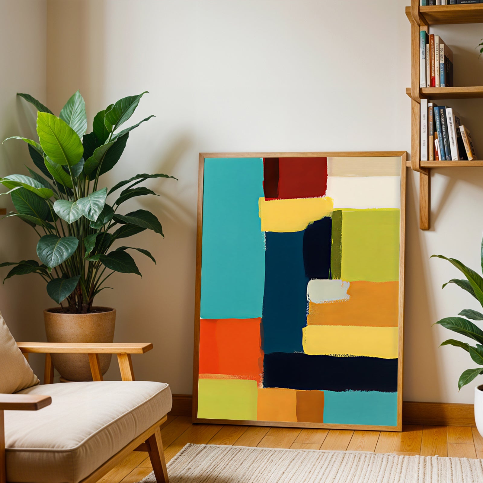 Lámina de arte geométrico mid-century modern