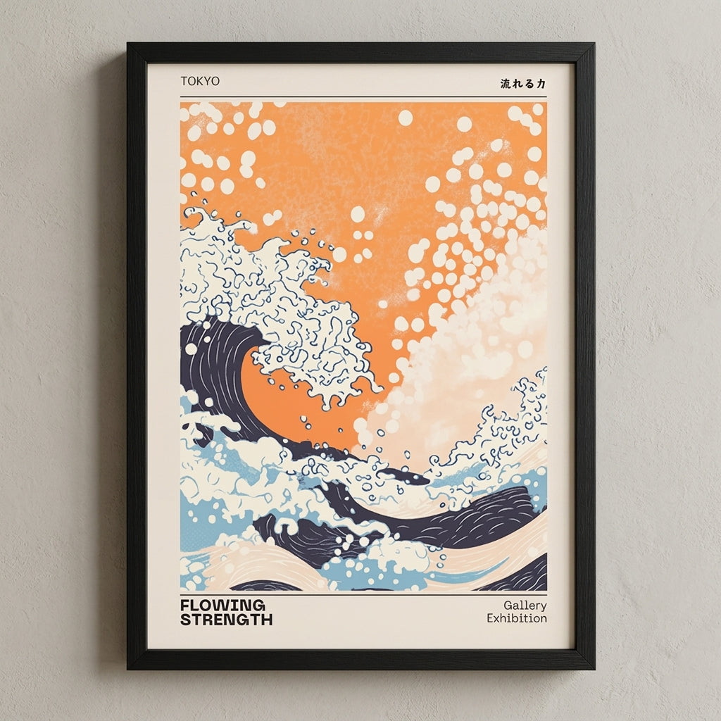 Lámina de la ola japonesa – Póster de exposición Tokio