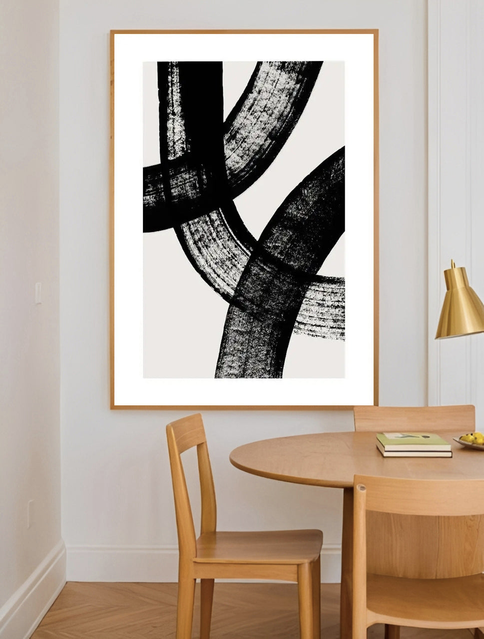 Lámina de arte abstracto en blanco y negro
