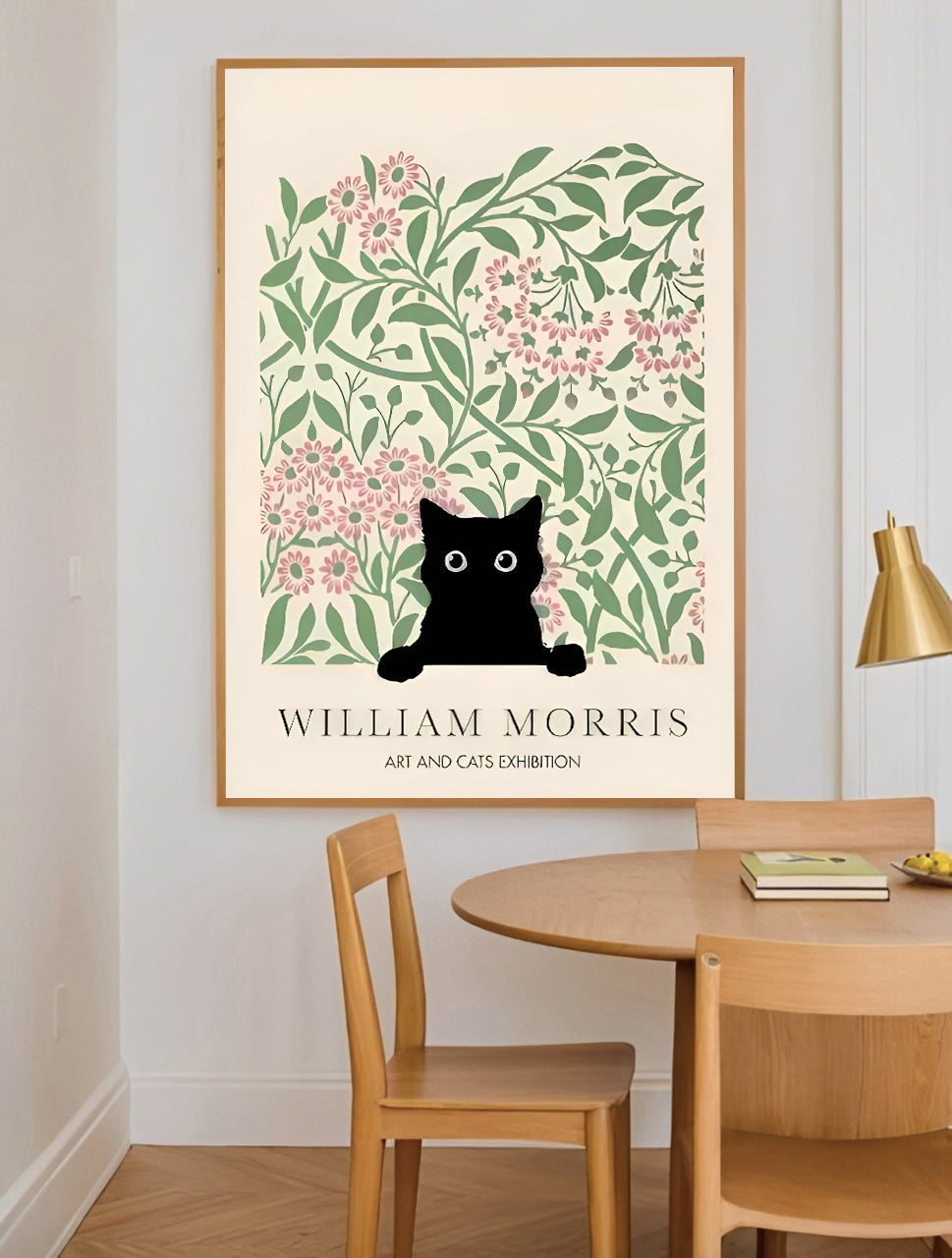 Lámina de gato negro William Morris