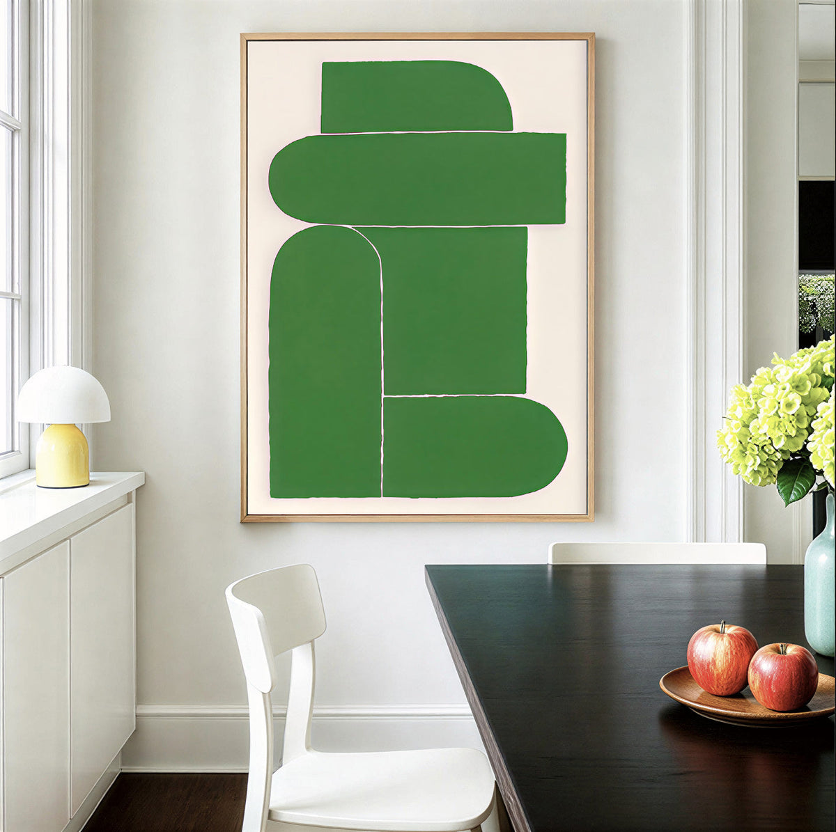 Lámina de arte abstracto moderno en verde